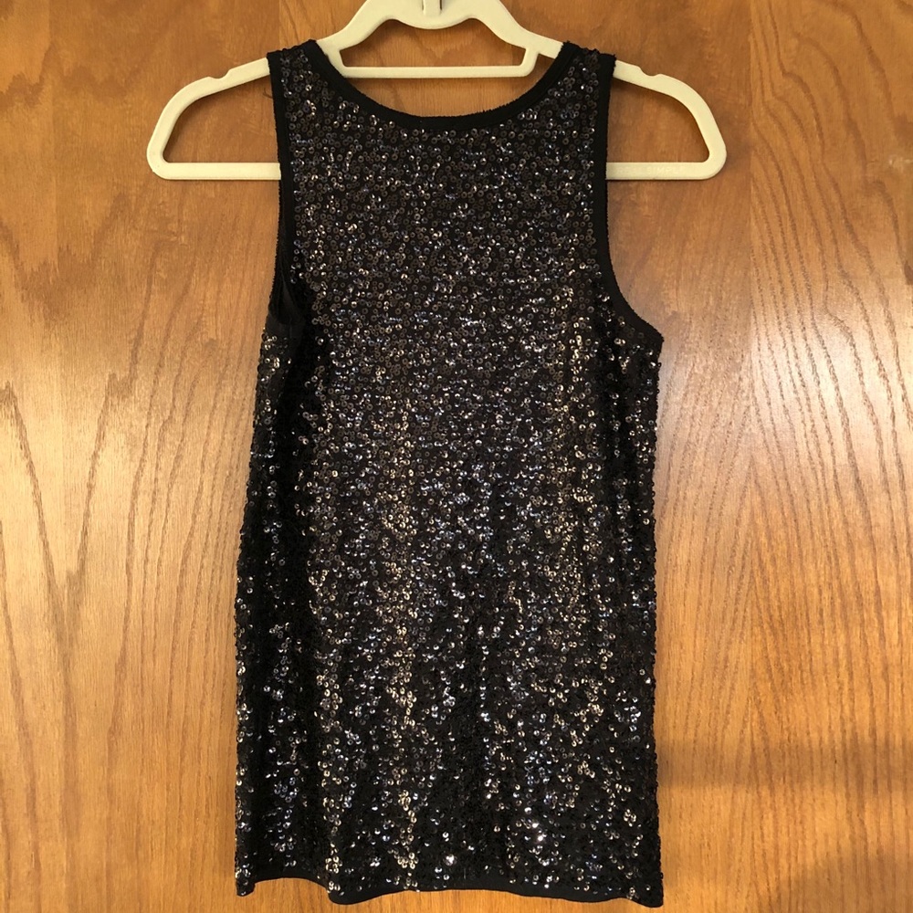 JCREW Sequin Tank, Black, XS - Picture 3 of 4